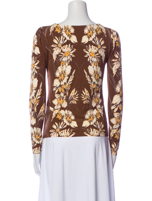Blugirl Blumarine Floral Print V-Neck Sweater