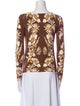 Blugirl Blumarine Floral Print V-Neck Sweater