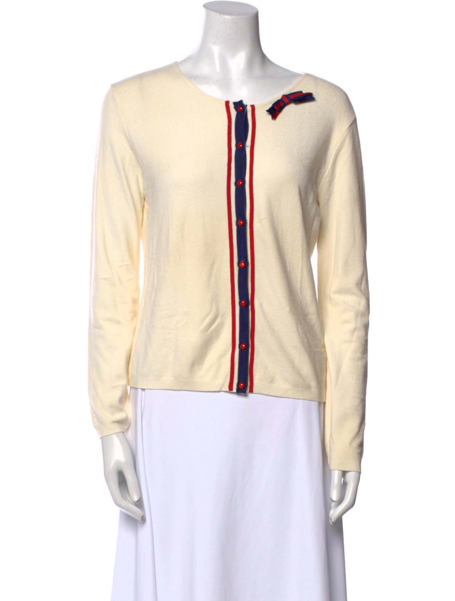 Blugirl Blumarine Colorblock Pattern Crew Neck Sweater