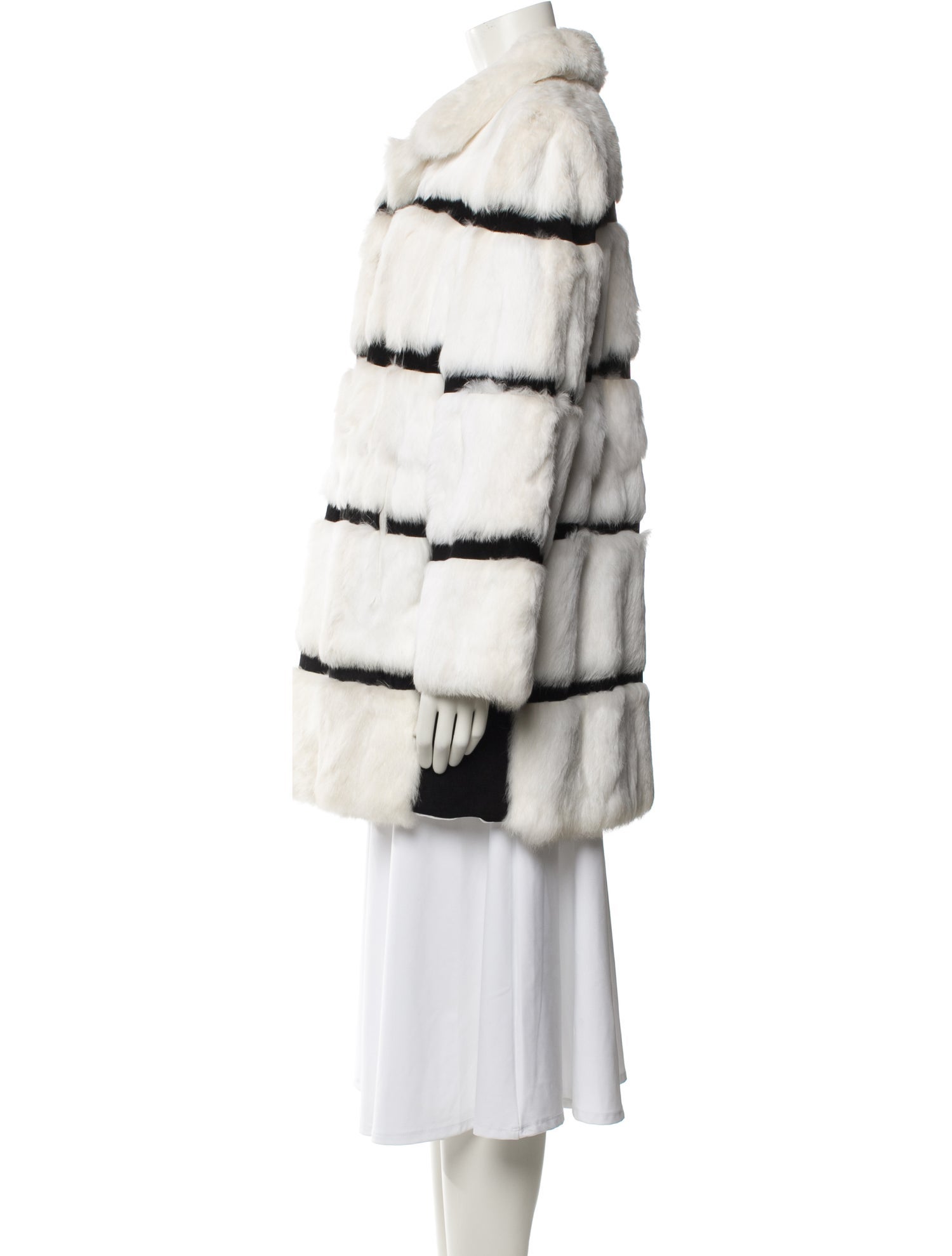 Blugirl Blumarine Striped Faux Fur Coat