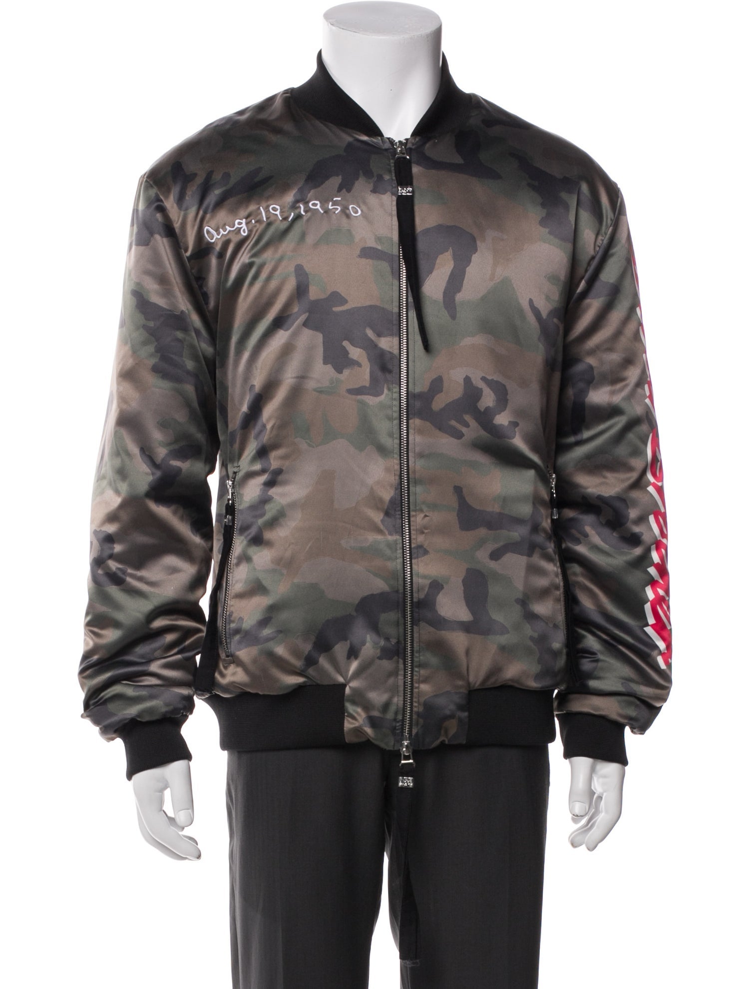 Blood Brother Camouflage Print Bomber Jacket