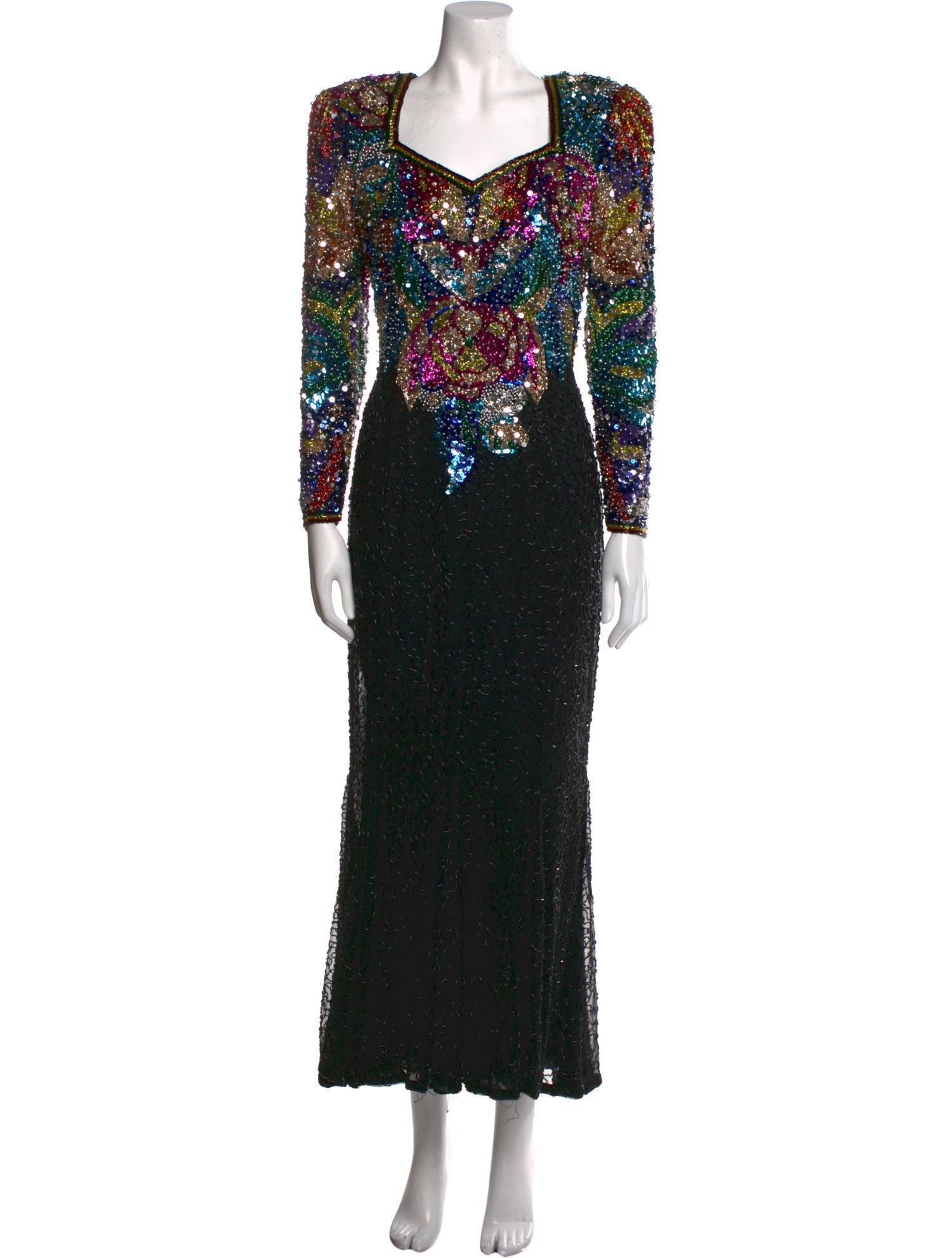 Black Tie Oleg Cassini Silk Long Dress