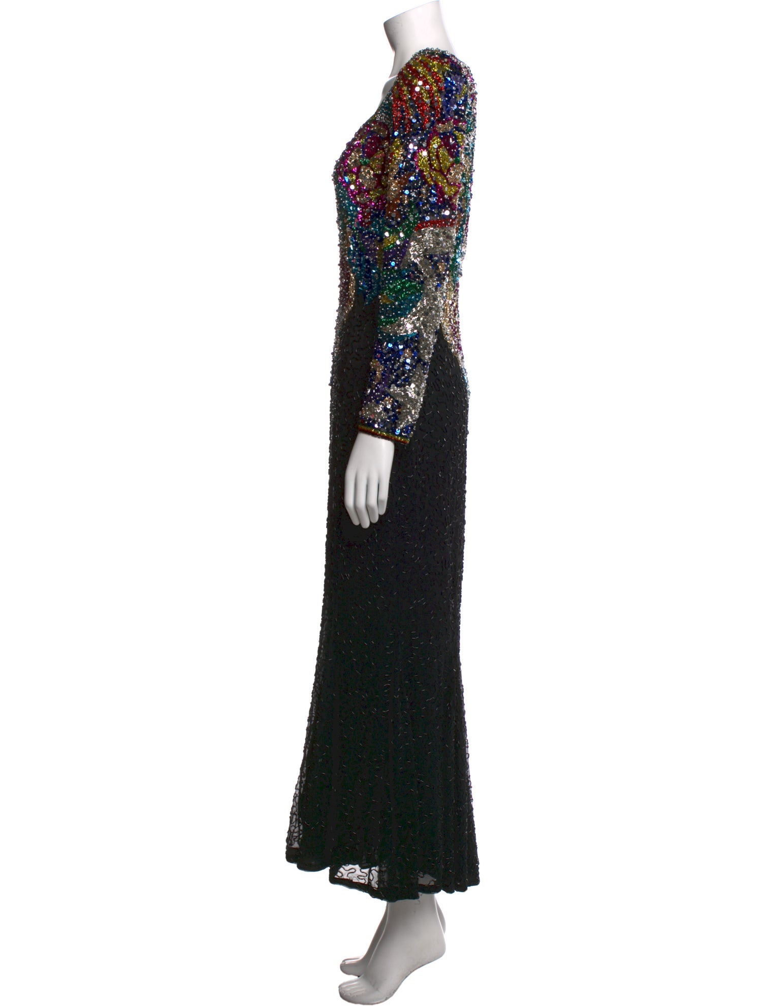 Black Tie Oleg Cassini Silk Long Dress