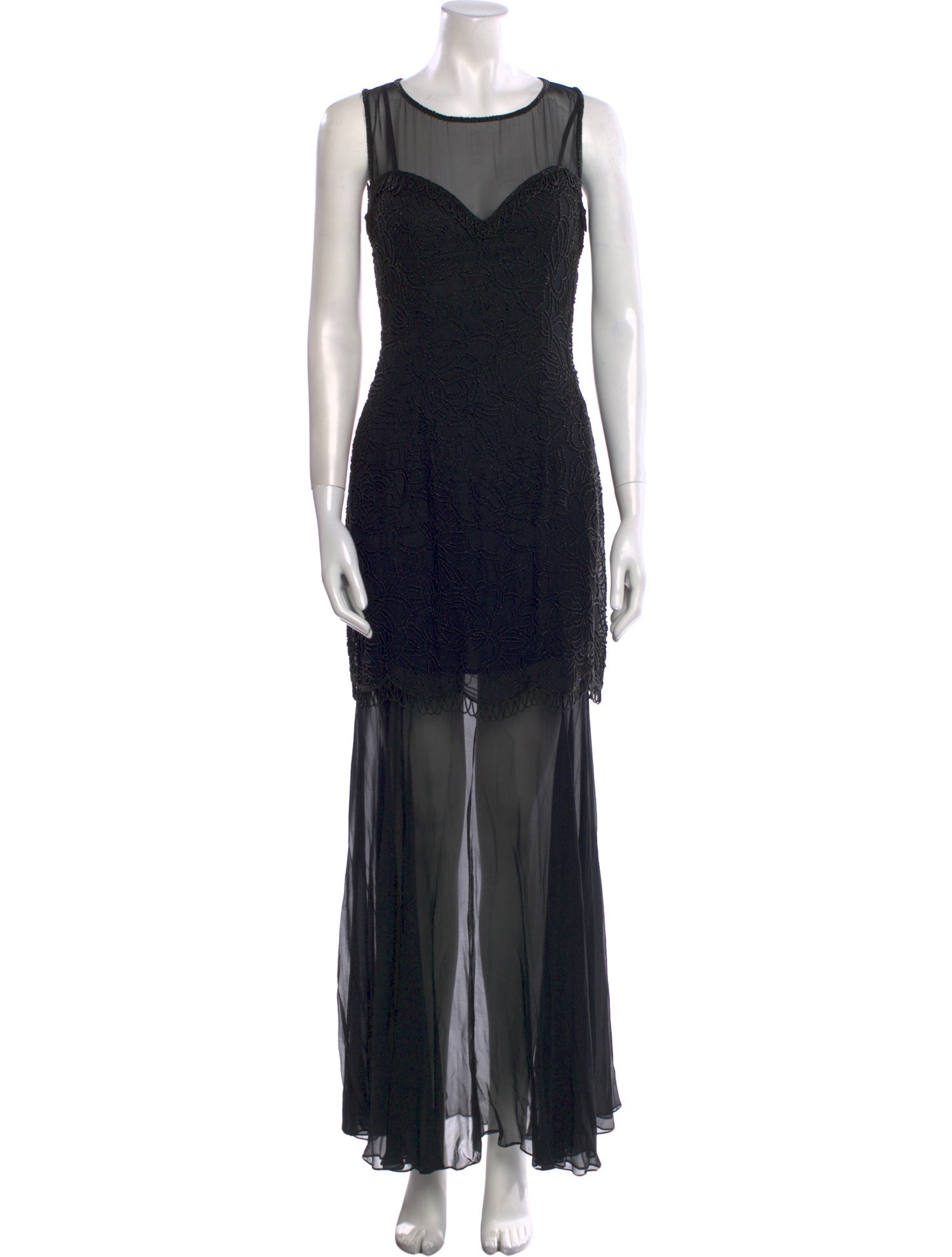 Black Tie Oleg Cassini Silk Long Dress