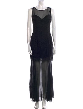 Black Tie Oleg Cassini Silk Long Dress