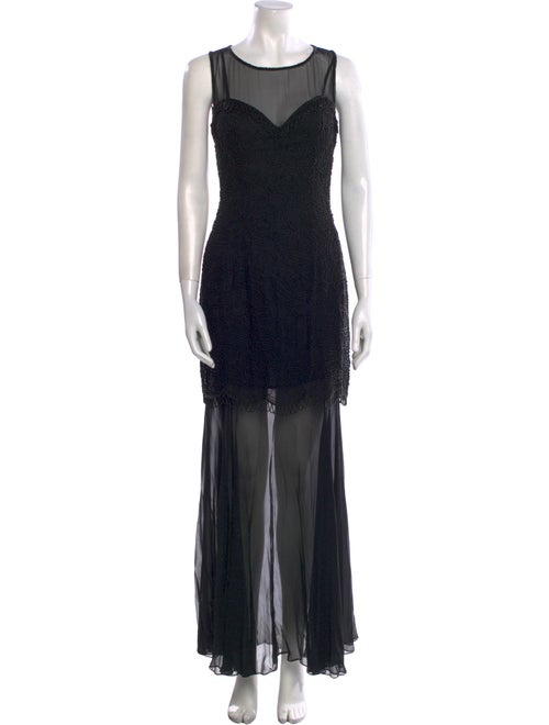 Black Tie Oleg Cassini Silk Long Dress