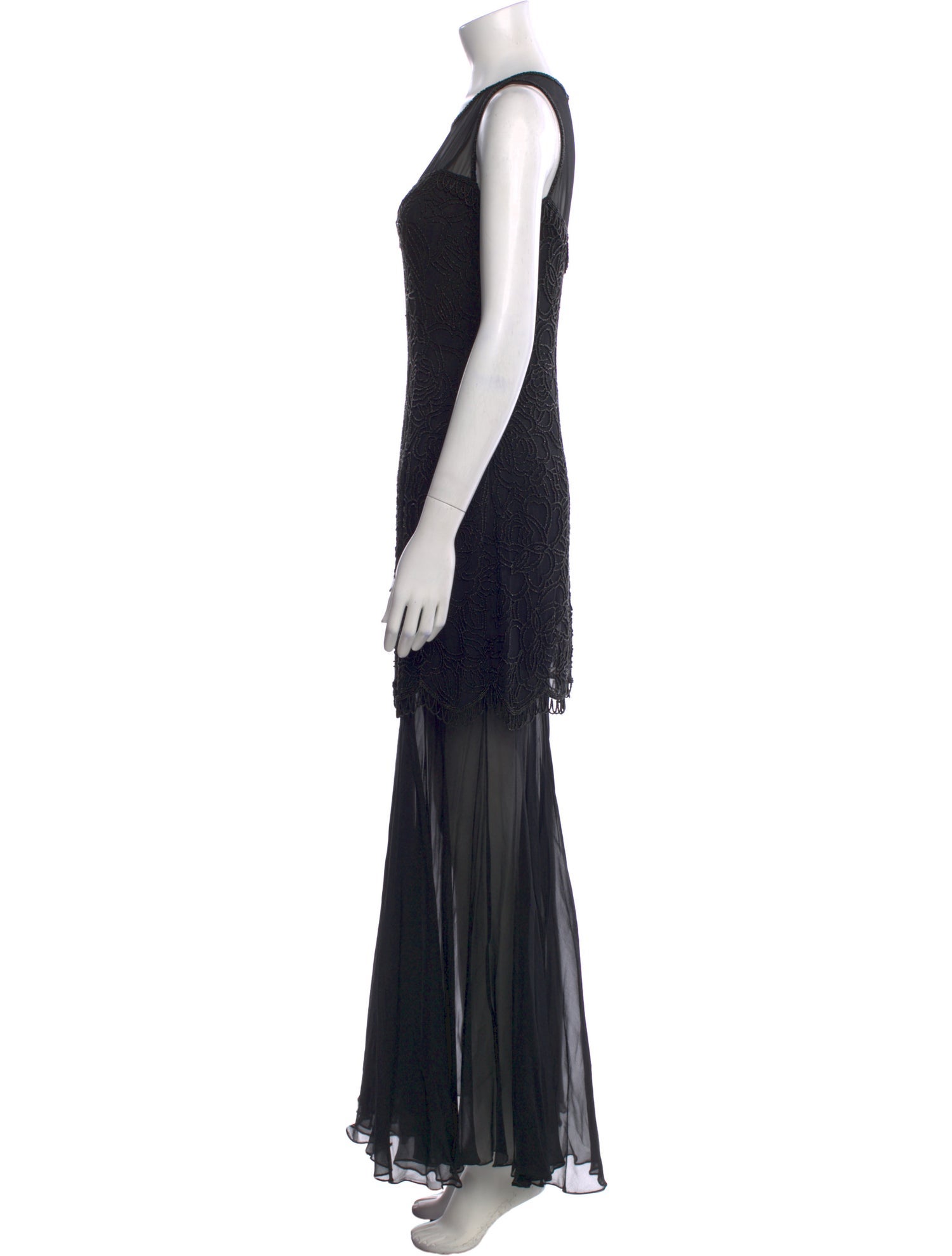 Black Tie Oleg Cassini Silk Long Dress