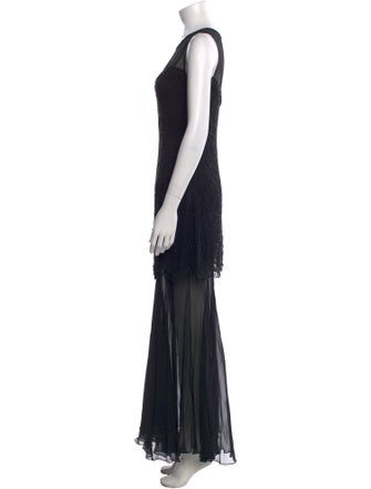 Black Tie Oleg Cassini Silk Long Dress