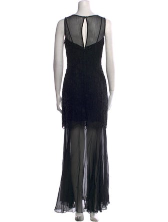 Black Tie Oleg Cassini Silk Long Dress