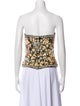 Black Tie Oleg Cassini Printed Strapless Crop Top