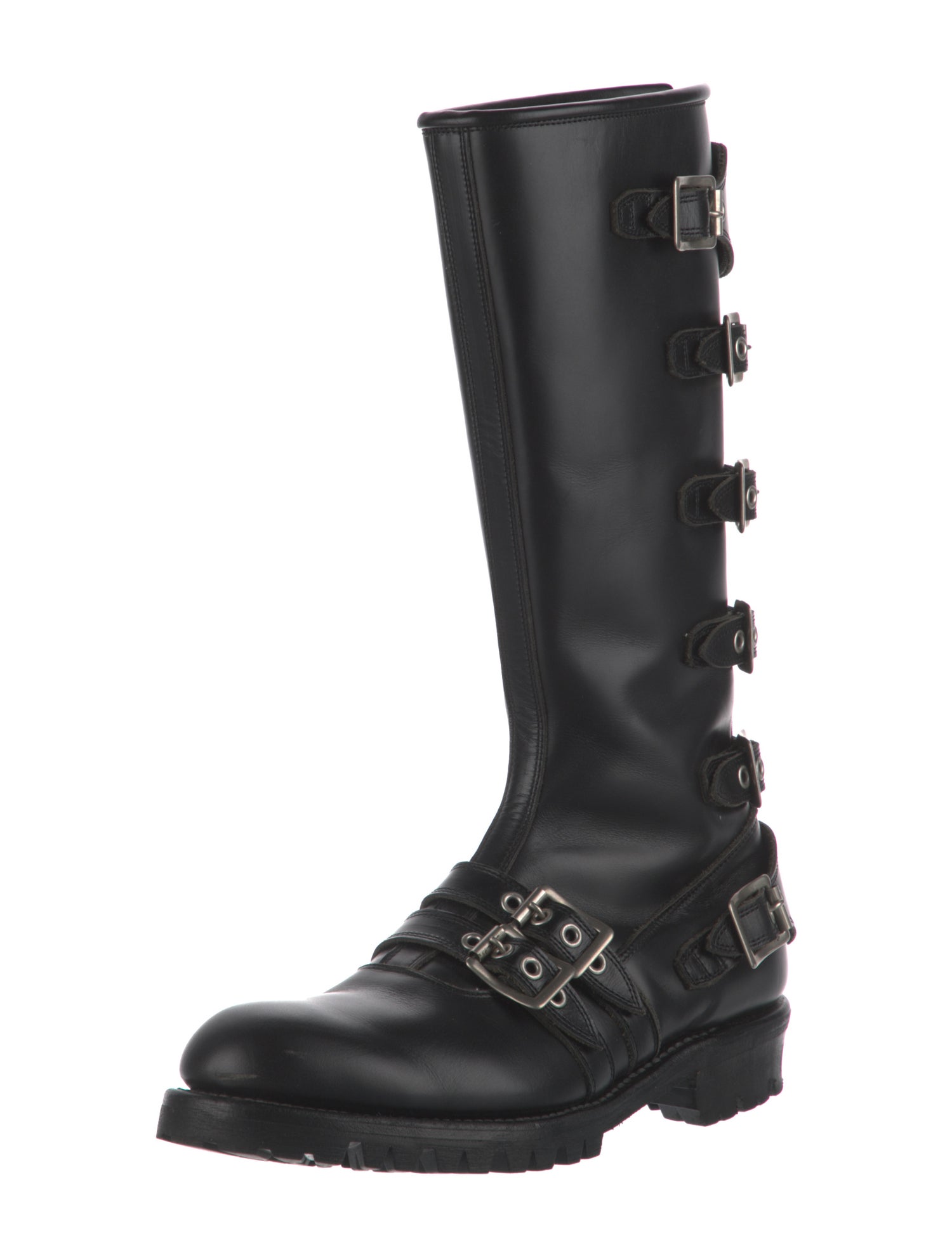 Blackmeans 8-Buckle Engineer Leather Moto Boots