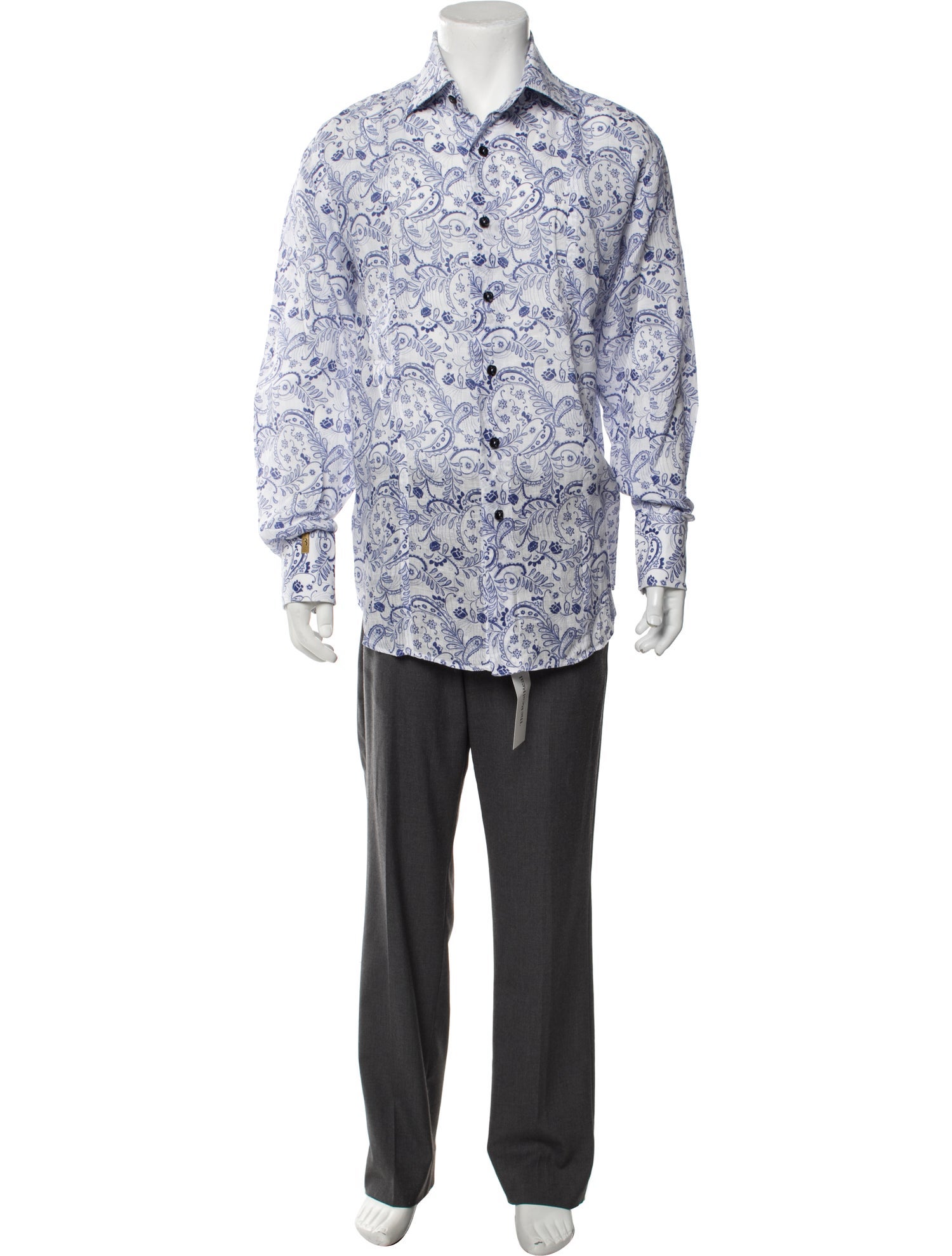 Billionaire Linen Paisley Print Shirt