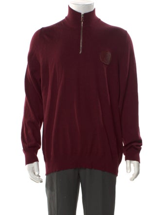 Billionaire Merino Wool Mock Neck Polo Sweater