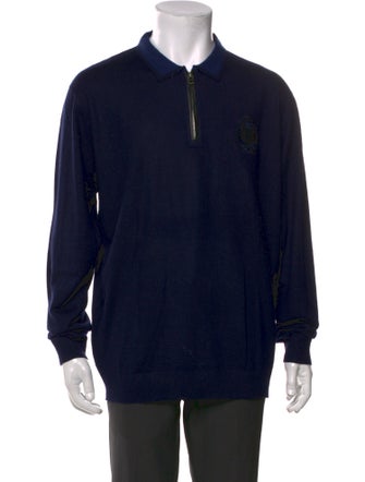 Billionaire Wool Mock Neck Polo Sweater