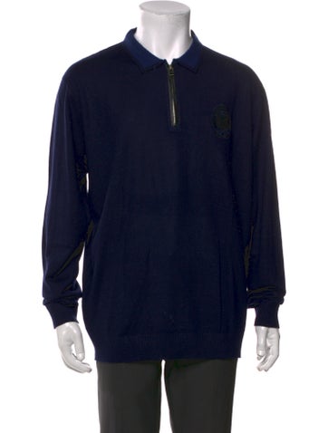 Billionaire Sweaters Wool Mock Neck Polo Sweater 4XL