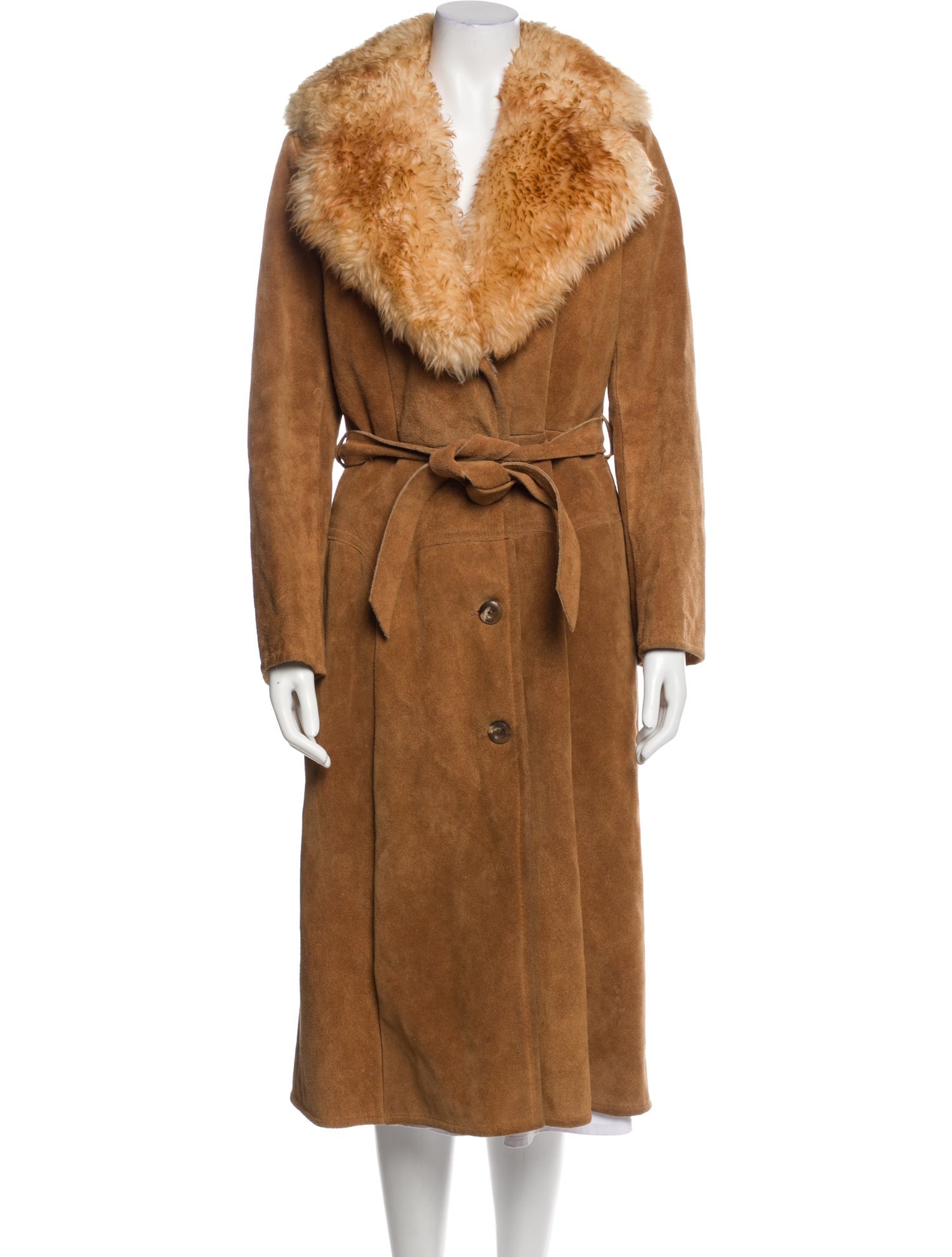 BERMANS Vintage Leather Faux Fur Coat