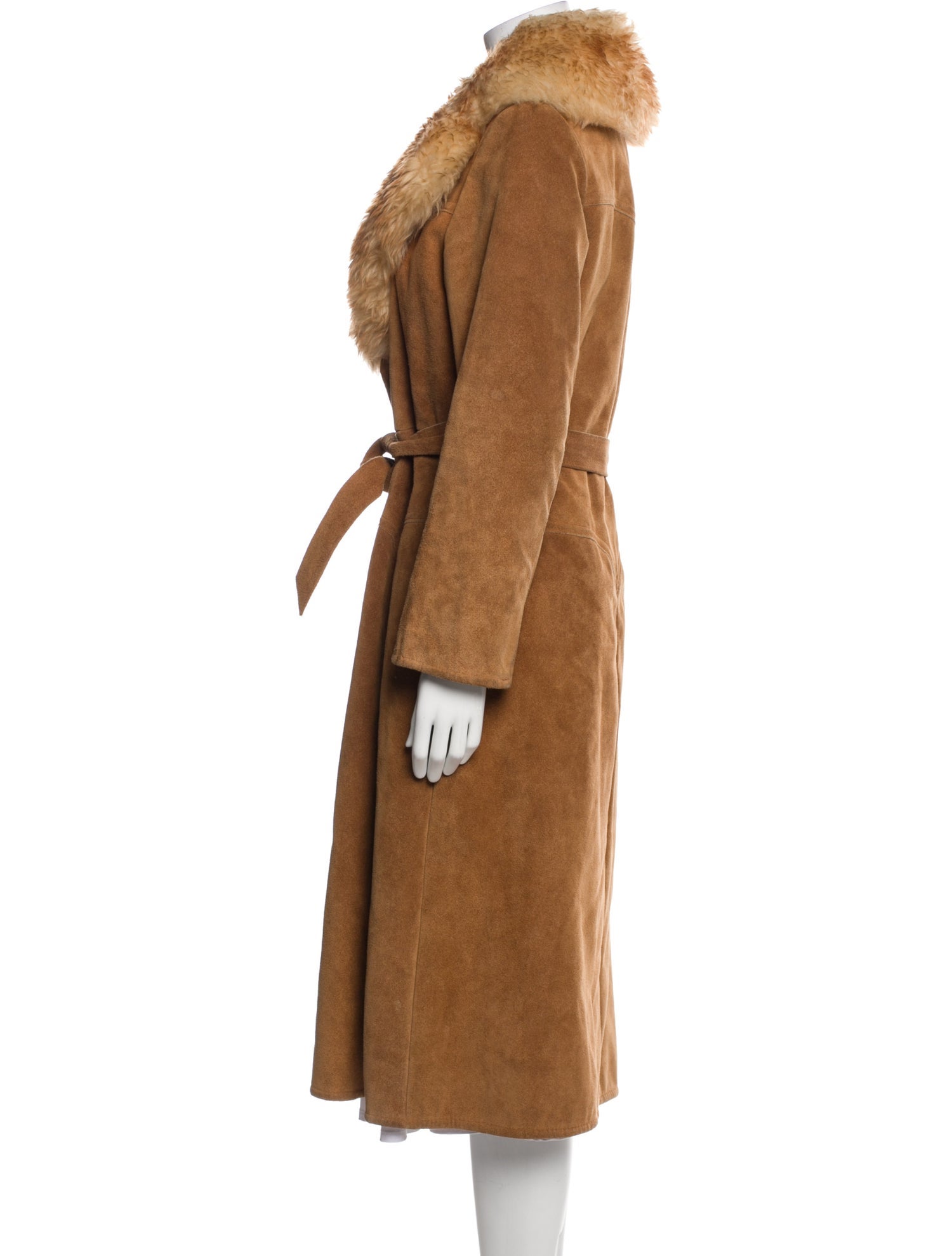 BERMANS Vintage Leather Faux Fur Coat