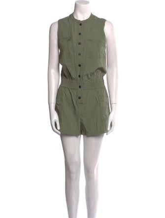 Blanc Noir Nylon Crew Neck Romper