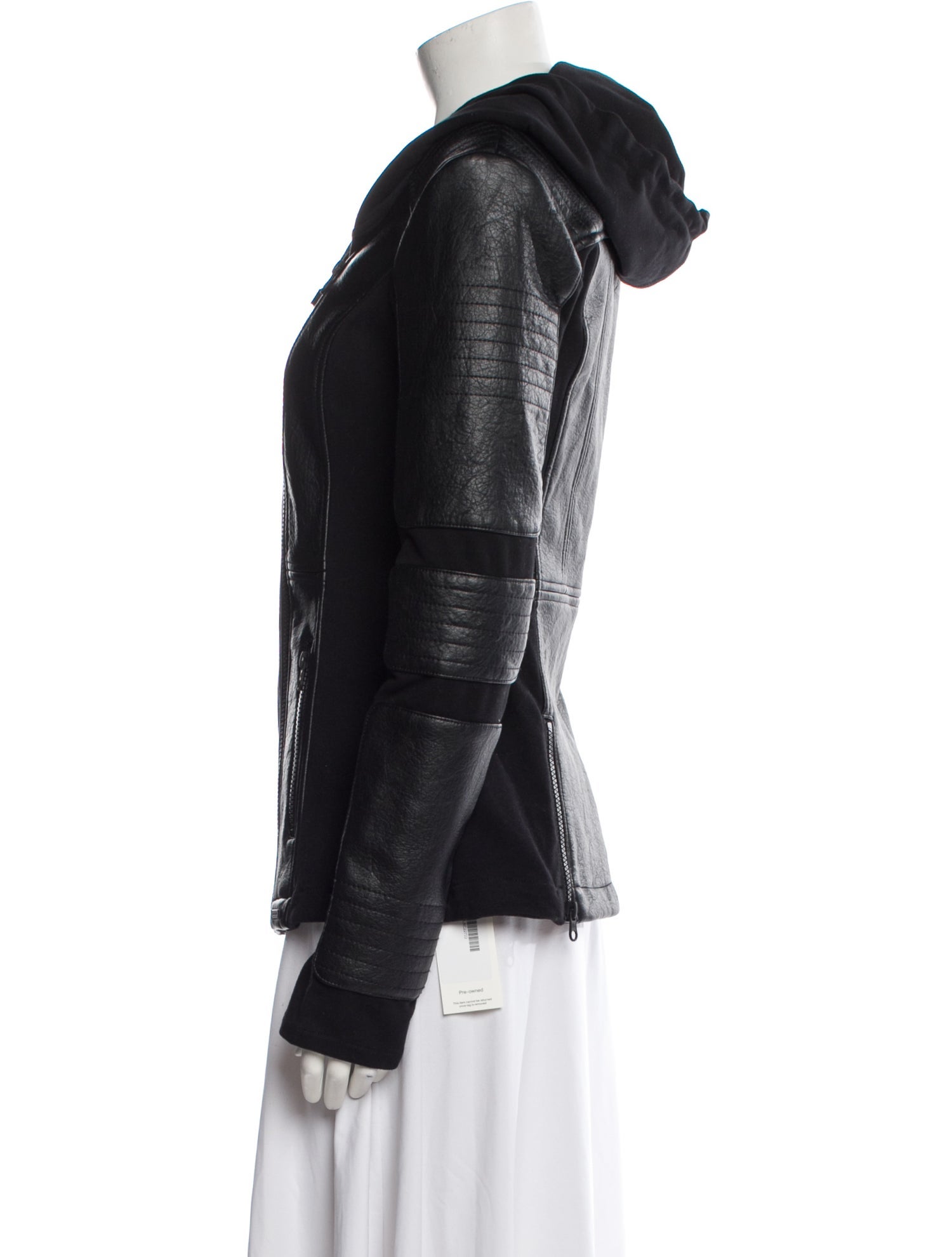 Blanc Noir Faux Leather Biker Jacket