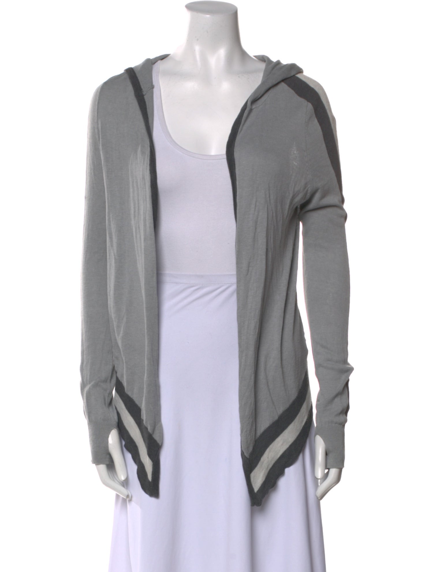 Blanc Noir Silk Open Front Sweater