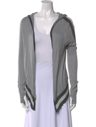 Blanc Noir Silk Open Front Sweater