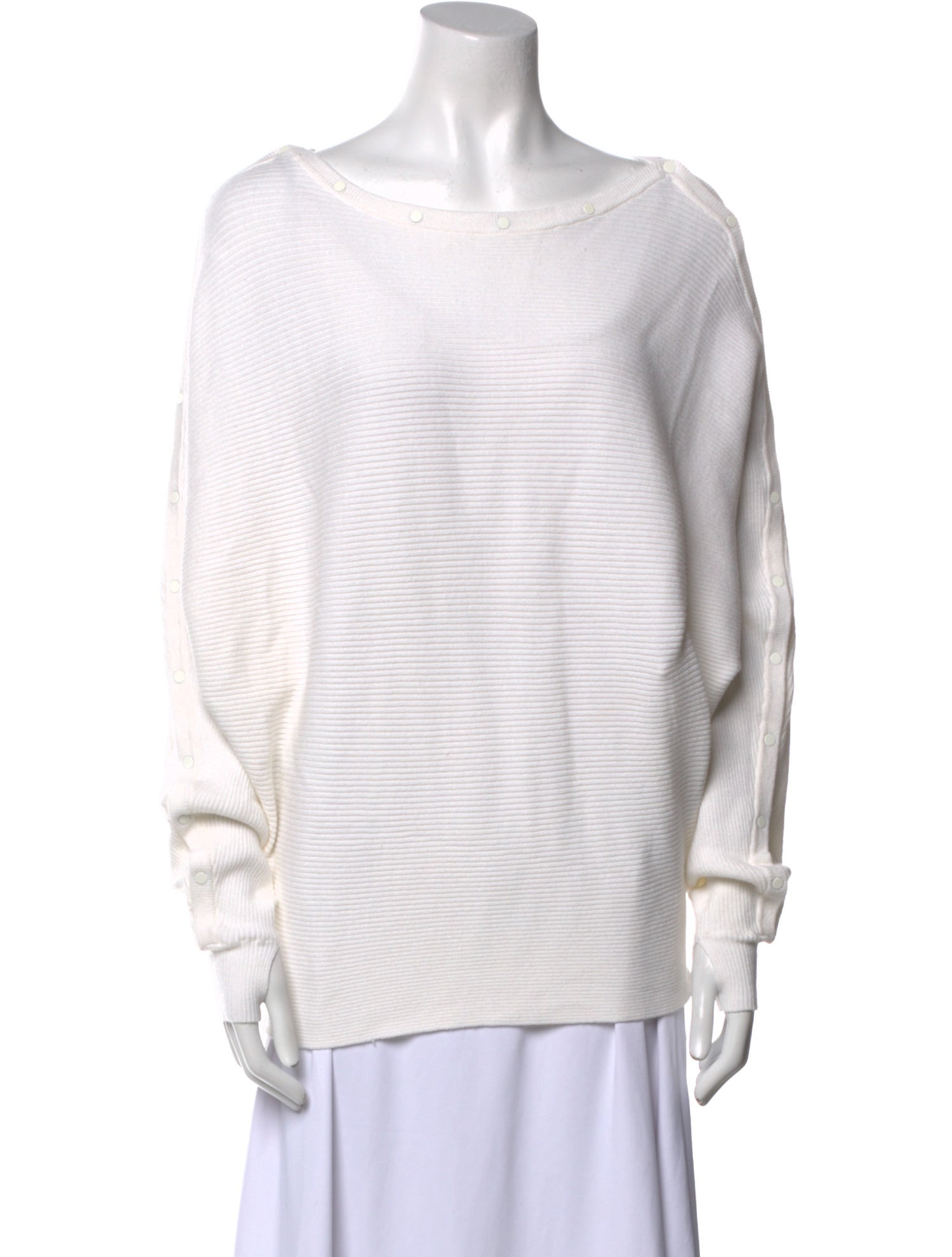 Blanc Noir Bateau Neckline Sweater