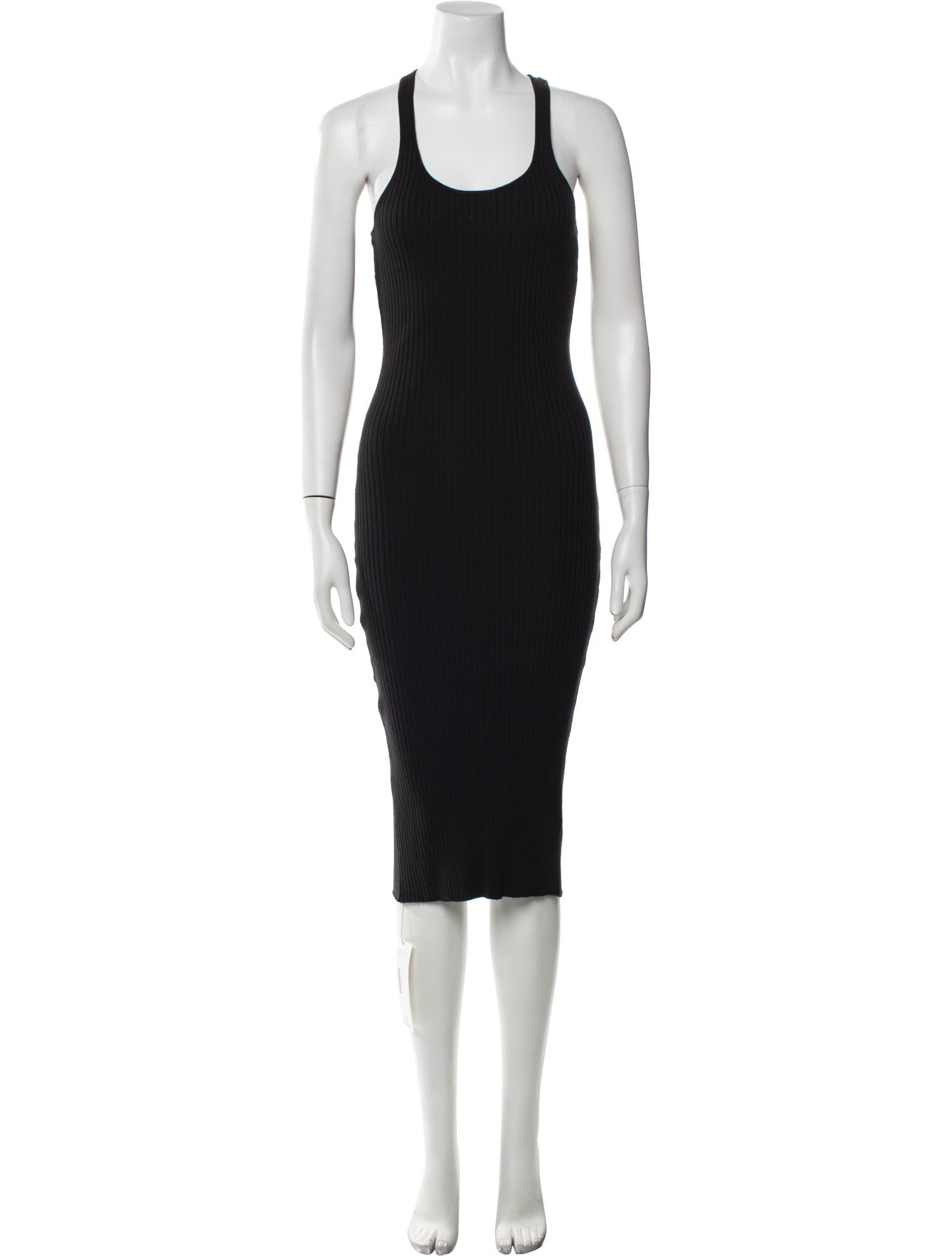 Blanc Noir Scoop Neck Midi Length Dress