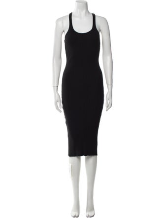 Blanc Noir Scoop Neck Midi Length Dress