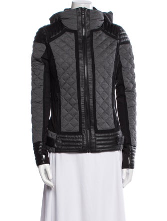 Blanc Noir Colorblock Pattern Down Jacket