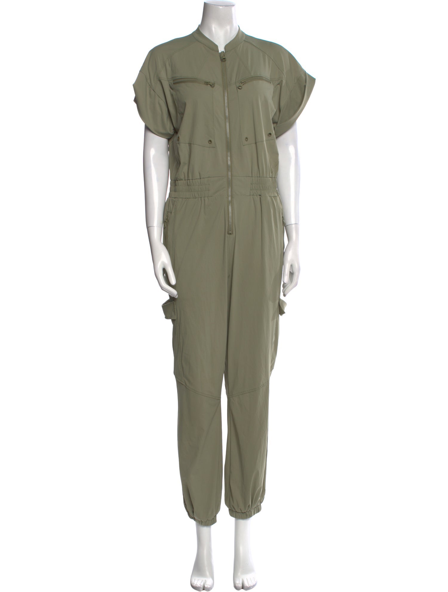 Blanc Noir Nylon V-Neck Jumpsuit