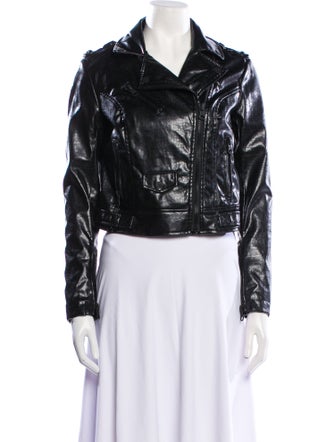 Blanc Noir Faux Leather Biker Jacket