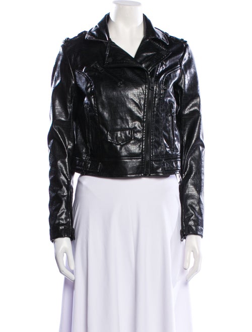 Blanc Noir Faux Leather Biker Jacket
