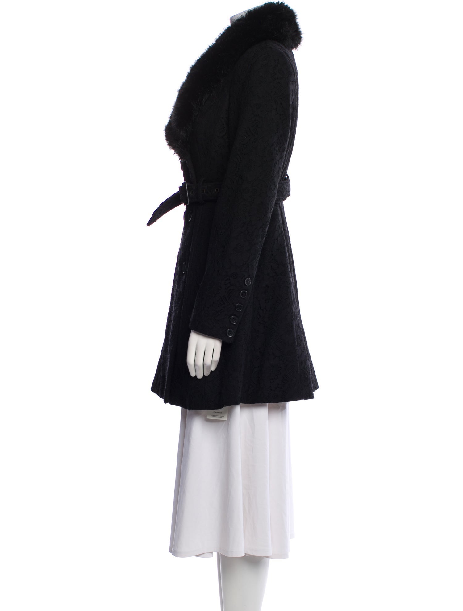 Blanc Noir Wool Faux Fur Coat