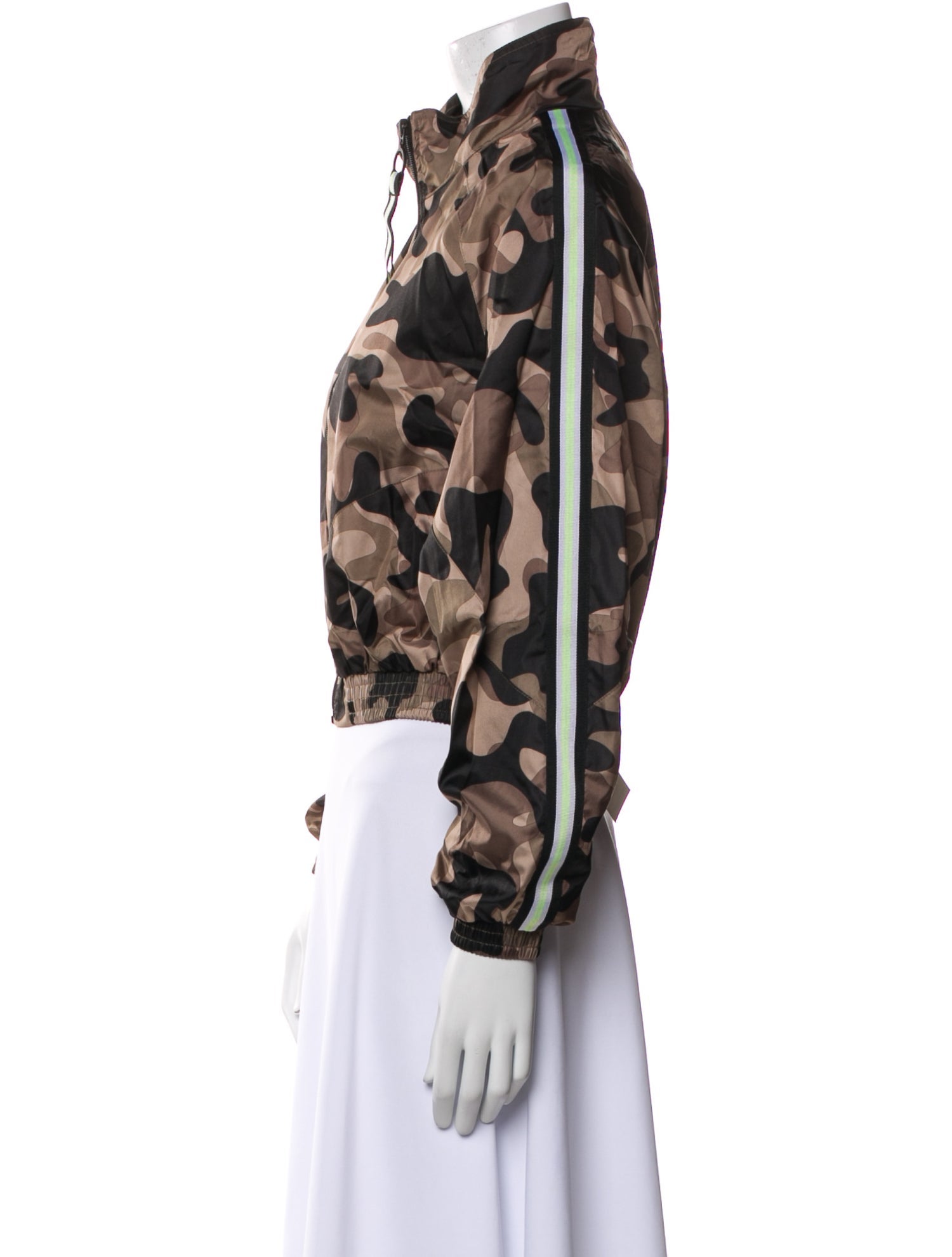 Blanc Noir Camouflage Print Bomber Jacket