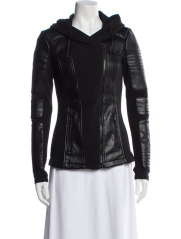 Pre-owned Blanc Noir Biker Jacket In Black