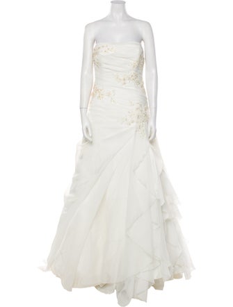 Blue Bridal Strapless Long Dress