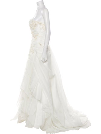 Blue Bridal Strapless Long Dress