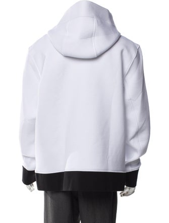 Black Barrett Colorblock Pattern Open Front Hoodie