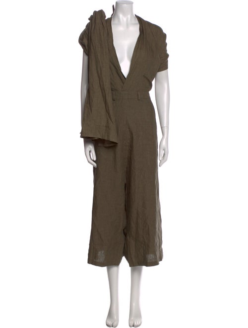 Bless Linen Plunge Neckline Jumpsuit