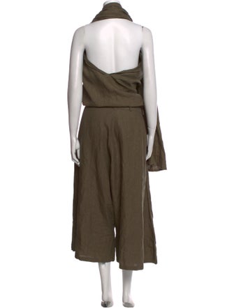 Bless Linen Plunge Neckline Jumpsuit