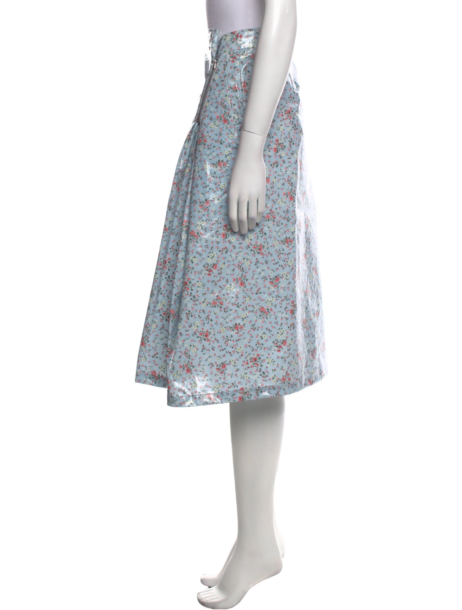 Bless Floral Print Midi Length Skirt