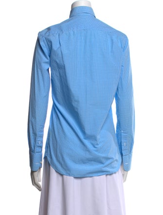 Bless Plaid Print Long Sleeve Button-Up Top