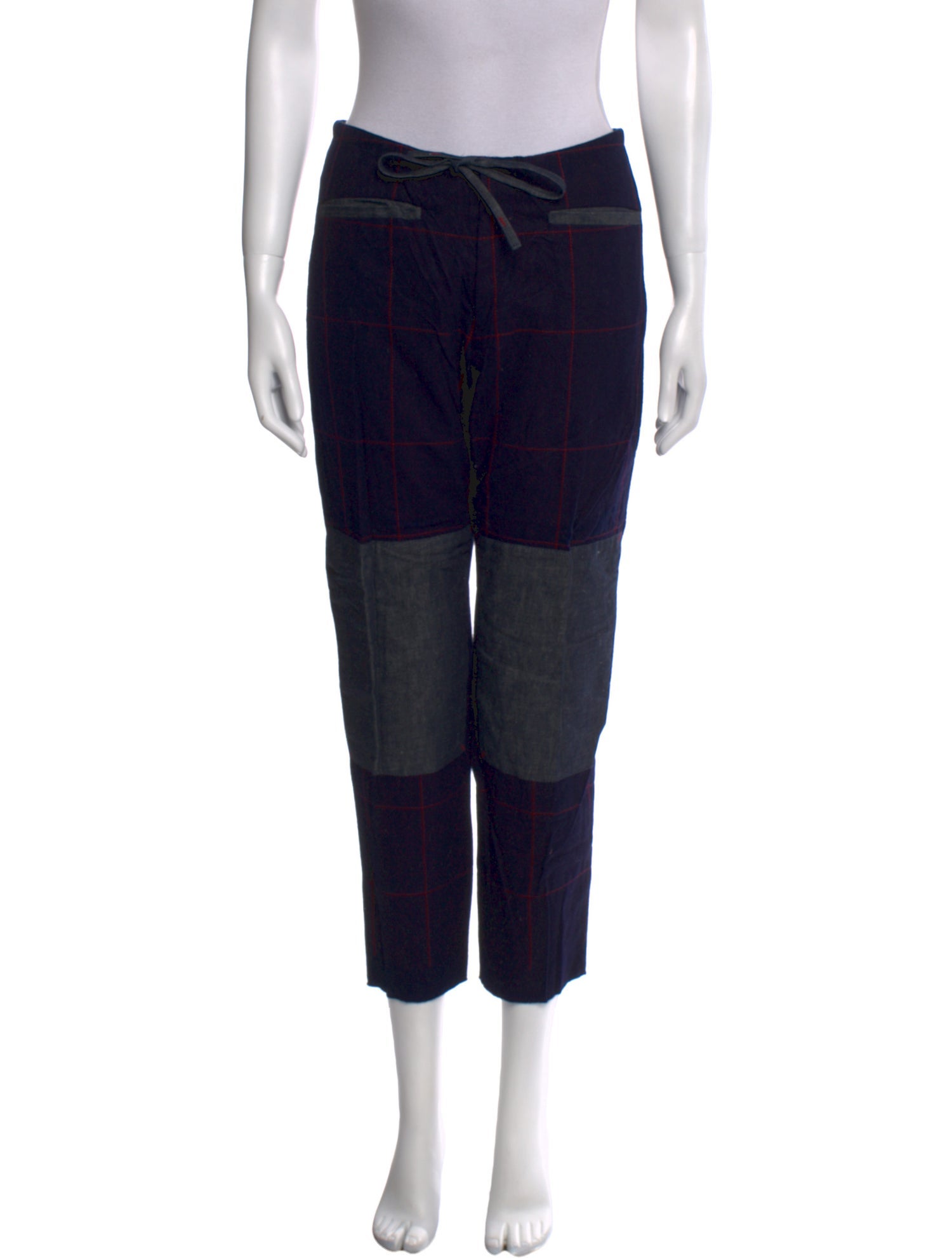 Blue Blue Japan Colorblock Pattern Straight Leg Pants