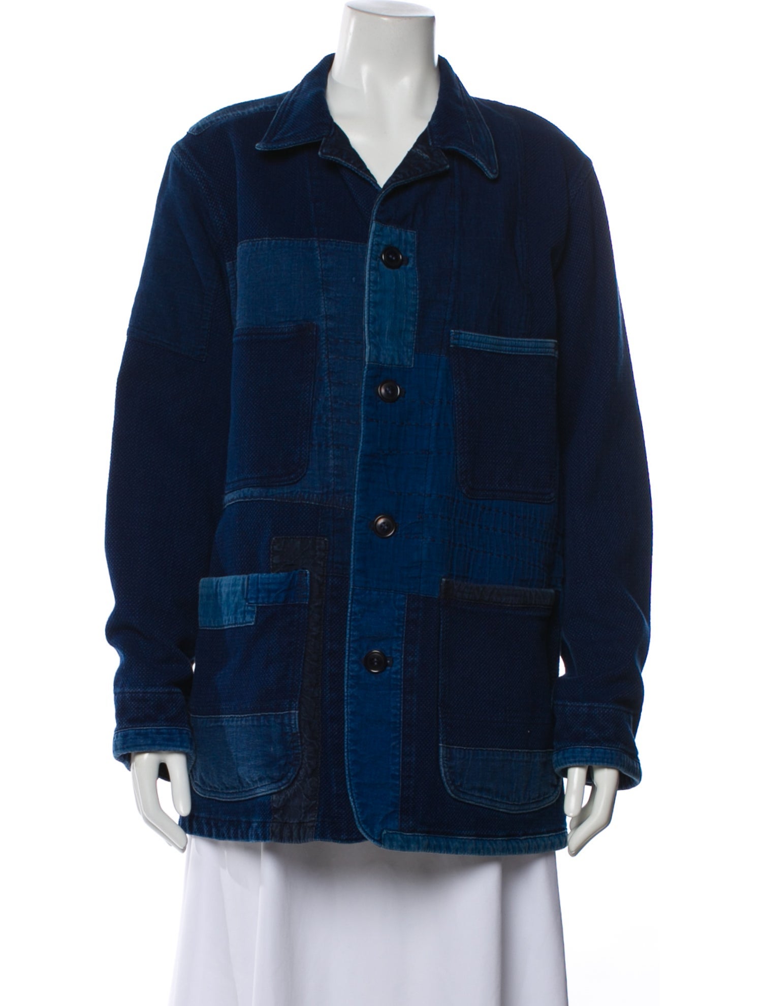 Blue Blue Japan Plaid Print Denim Jacket