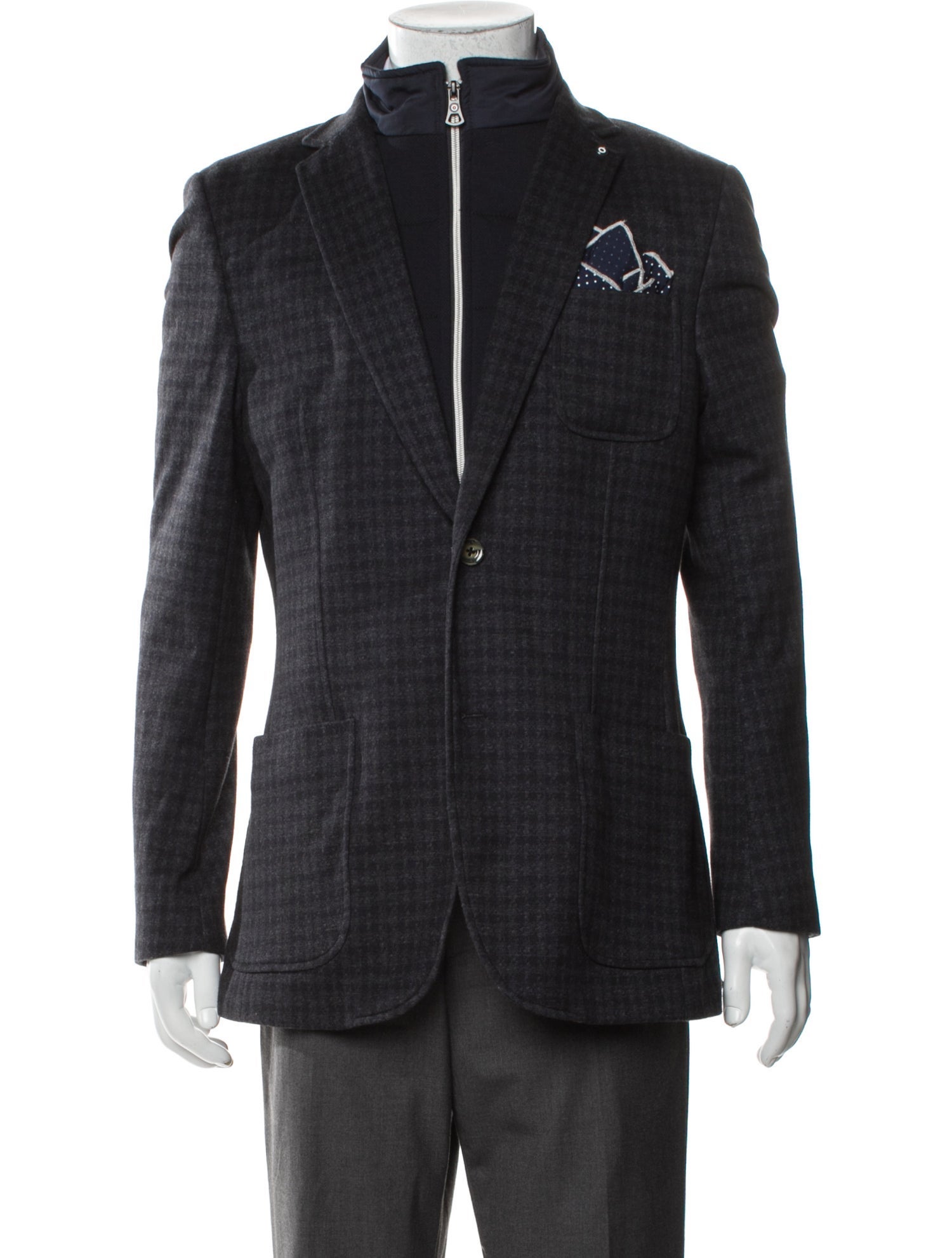 Blue Industry Plaid Print Sport Coat