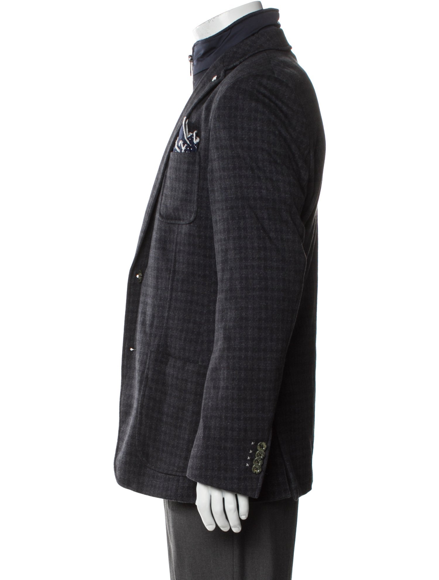 Blue Industry Plaid Print Sport Coat
