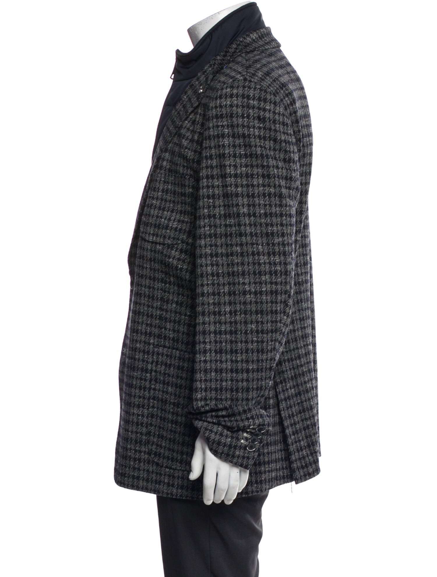 Blue Industry Houndstooth Print Peacoat