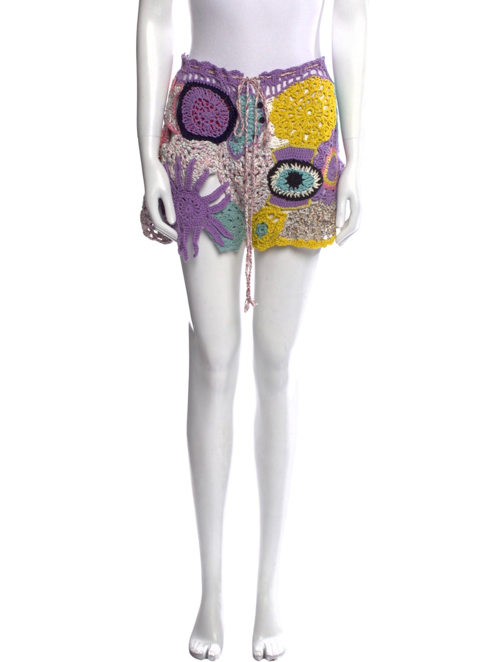 Marco Rambaldi Shorts Purple Patterned High-Rise - image 1