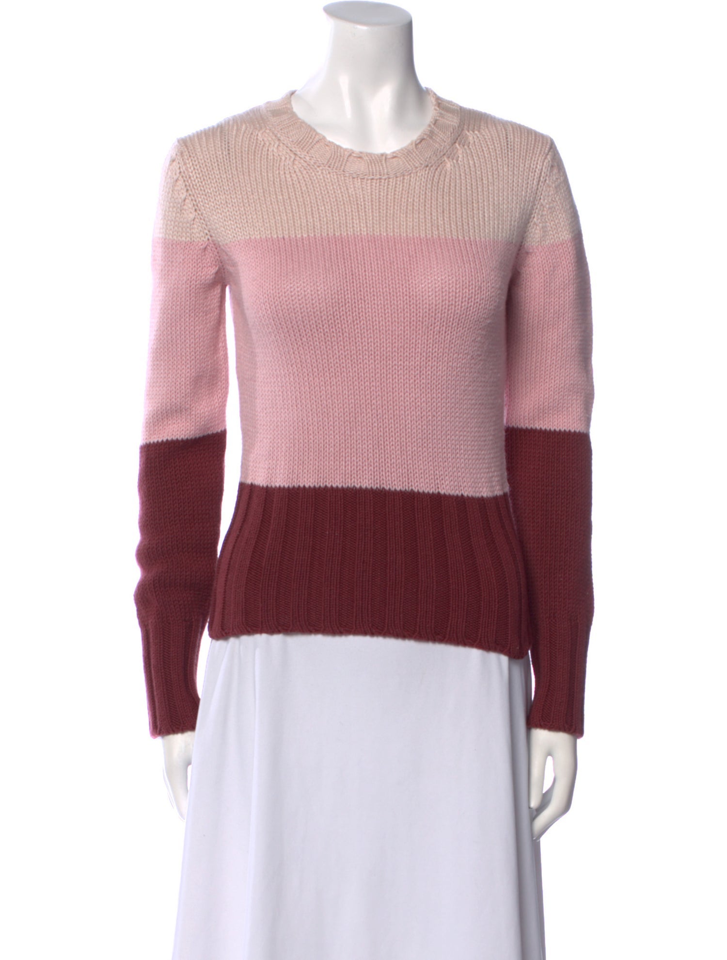 Bruno Manetti Colorblock Pattern Crew Neck Sweater