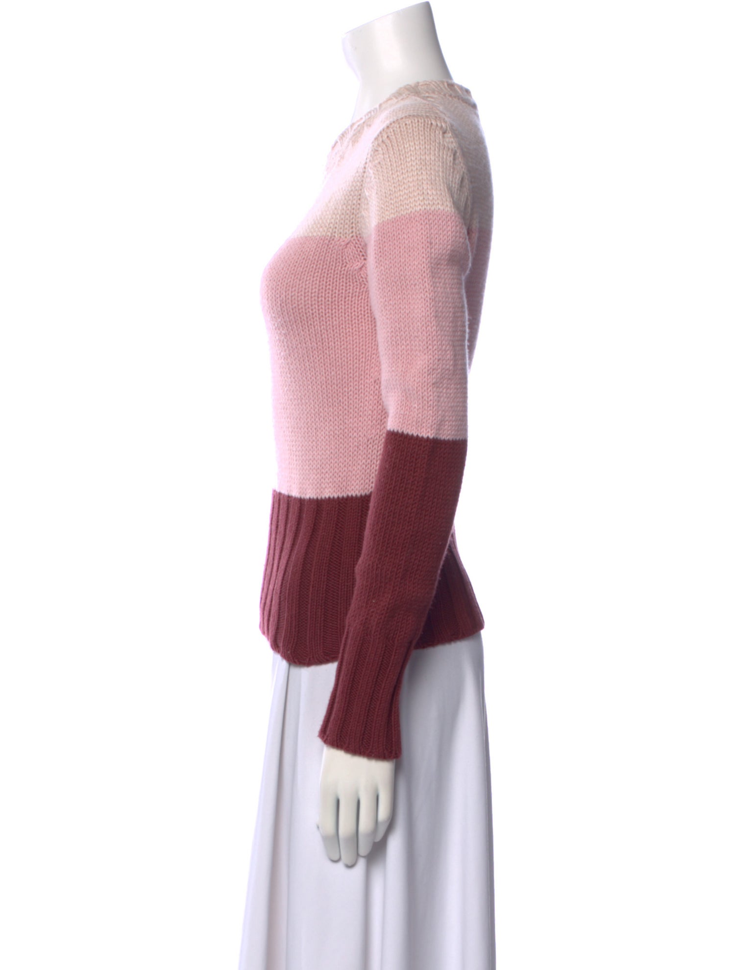 Bruno Manetti Colorblock Pattern Crew Neck Sweater